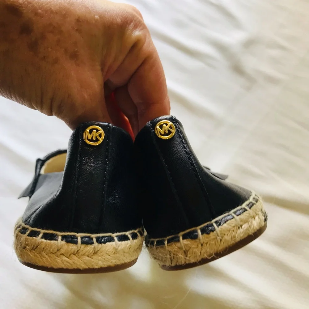 Michael‎ Kors bella top ruffle Black Espadrille Flats